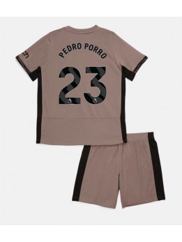 Billige Tottenham Hotspur Pedro Porro #23 Tredjedraktsett Barn 2023-24 Kortermet (+ Korte bukser)